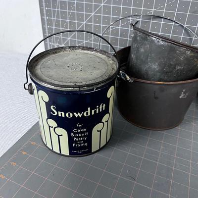 Buckets; Lard, Shortening, Karo Syrup etc.