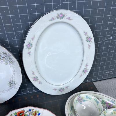Mixed Lot of China Platters and Bowls 