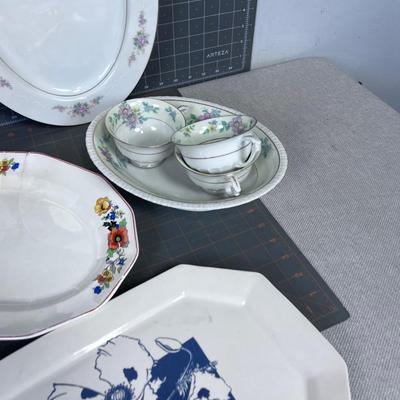 Mixed Lot of China Platters and Bowls 