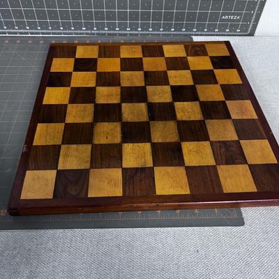 WOOD Chess Board and Set of Plastic Dudes. 