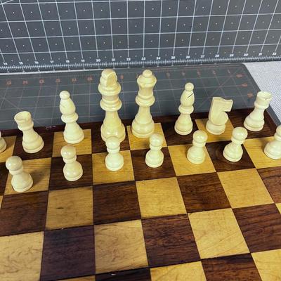 WOOD Chess Board and Set of Plastic Dudes. 
