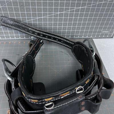 Lineman Black Color Tree Cutters Leather BELT BUCKINGHAM - Size 20