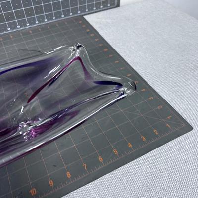 Hand Blown Art Glass Artist Signed Bowl