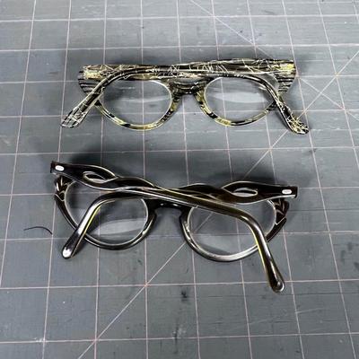 2 Pair Cat Eye Glasses 1950's 