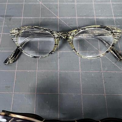 2 Pair Cat Eye Glasses 1950's 