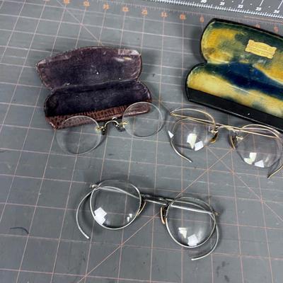 3 Pair Wire Rim Glasses, 12KGF