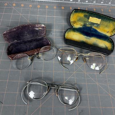 3 Pair Wire Rim Glasses, 12KGF