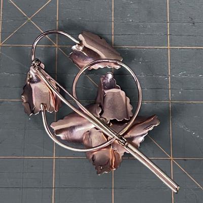 Mid Century Copper Toned Pin Not Marked