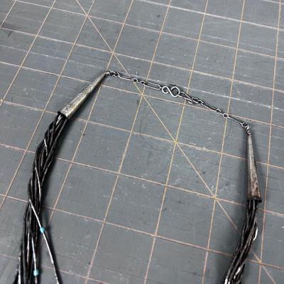 Liquid Silver & Turquoise Necklace 