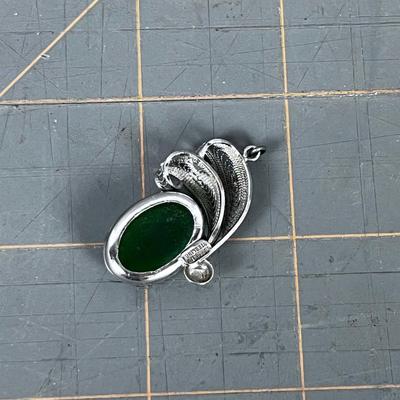 Sorrento Sterling Silver & Jade Filigree Pendant