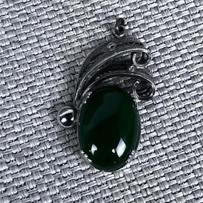 Sorrento Sterling Silver & Jade Filigree Pendant