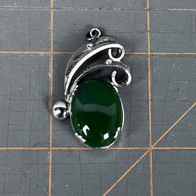 Sorrento Sterling Silver & Jade Filigree Pendant