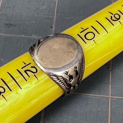 1942 US Army Ring Gold Plated Silver Size 11
