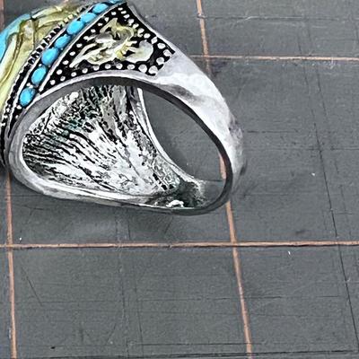 Silver & Manufactured Stone Ring