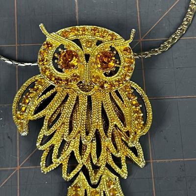 OWL Large Moveable  Necklace