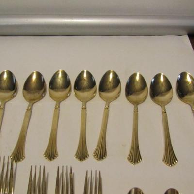 Rogers Stainless Flatware- Gold Tone- 31 Pieces