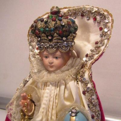 Vintage Infant Jesus of Prague Religious Statue- Possibly Chalkware
