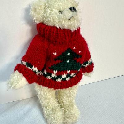 Unipak Designs 6" Teenie Bear - White in Christmas Sweater