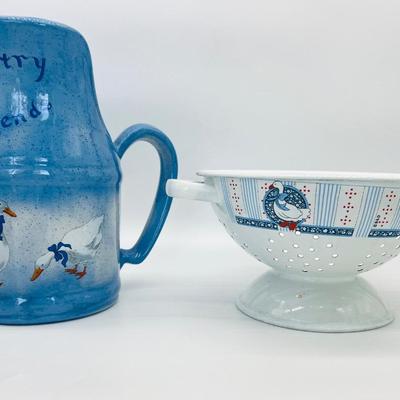 Vintage B&D Canister Japan, Colander, & Pottery