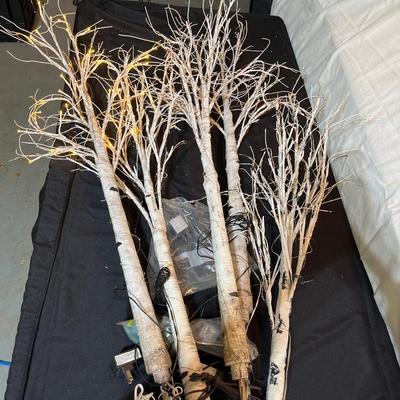 3- Five lighted birch trees