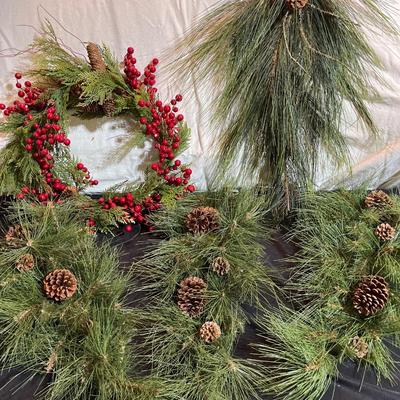 4- Wreath & pine/garland swags