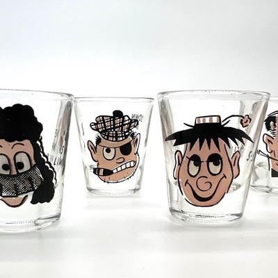 4 Vintage Novelty Moving Roving Eye Shot Glasses