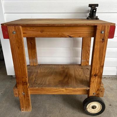 DUNLAP Vice on Homemade Garage Cart