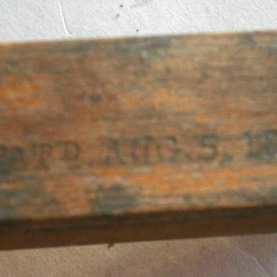 Antique Scribe Wood & Brass Pat Aug. 5th 1873