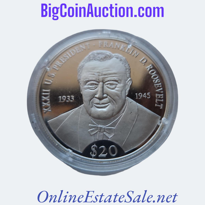 1933 to 1945 32nd President Franklin D. Roosevelt $20 coin