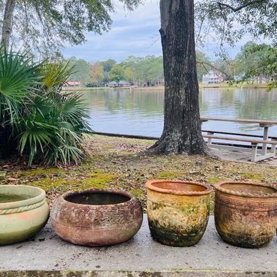 Six Terracotta Planters