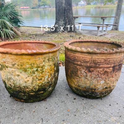 Six Terracotta Planters