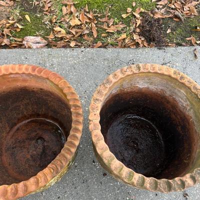 Six Terracotta Planters