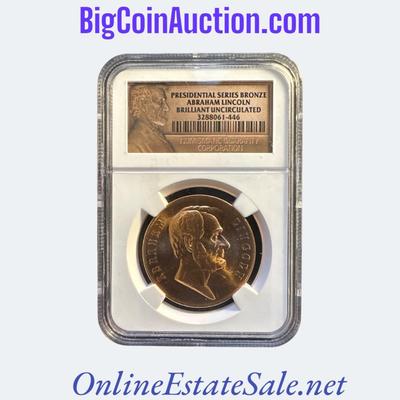 PRESIDENTIAL SERIES BRONZE MEDAL ABRAHAM LINCOLN BRILLIANT UNCIRCULATED