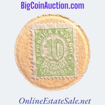 1938 SPAIN 10c POSTAGE DISK