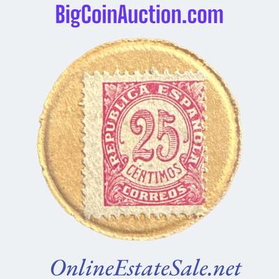 1938 SPAIN 25c POSTAGE DISK