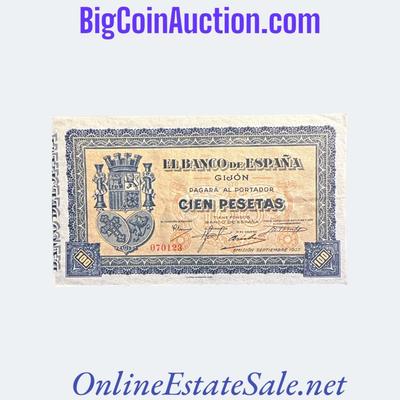 1937 SPAIN 100 PESETAS