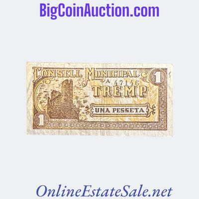 1937 SPAIN CIVIL WAR TREMP 1 PESSETA