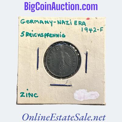 1942-F GERMANY (NAZI ERA) 5 REICHSPFENNIG