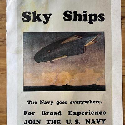 Three (3) Vintage Navy Recruiting Posters