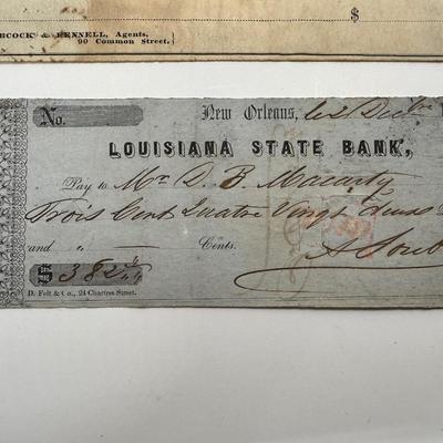 Two Louisiana Checks from 1850s