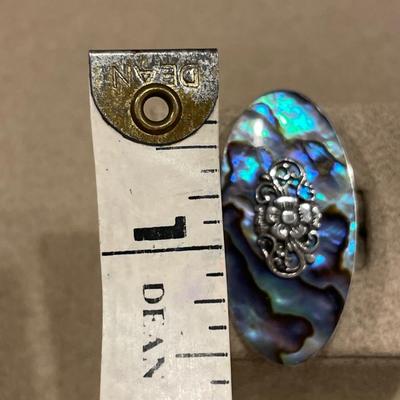 Large abalone ring and necklace