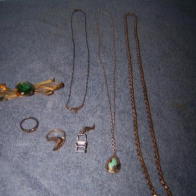 LOT 57  VINTAGE STERLING SILVER JEWELRY