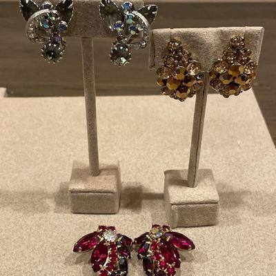 3 sets Borealis clip on earrings