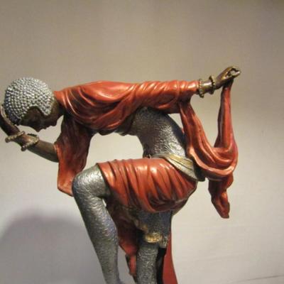 Art Deco Snake Dancer Cast Metal Statue Inspired by Demetre Chiparus- Approx 22