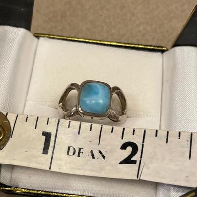 Unique 925 stamped ring with possible turquoise