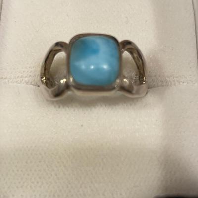 Unique 925 stamped ring with possible turquoise