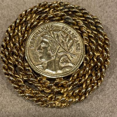 Republics Francaise coin brooch