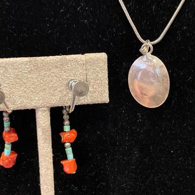 Native sterling and turquoise set