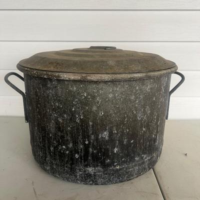 Old Heavy Galvanized Boiling Pot