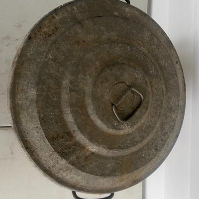 Old Heavy Galvanized Boiling Pot